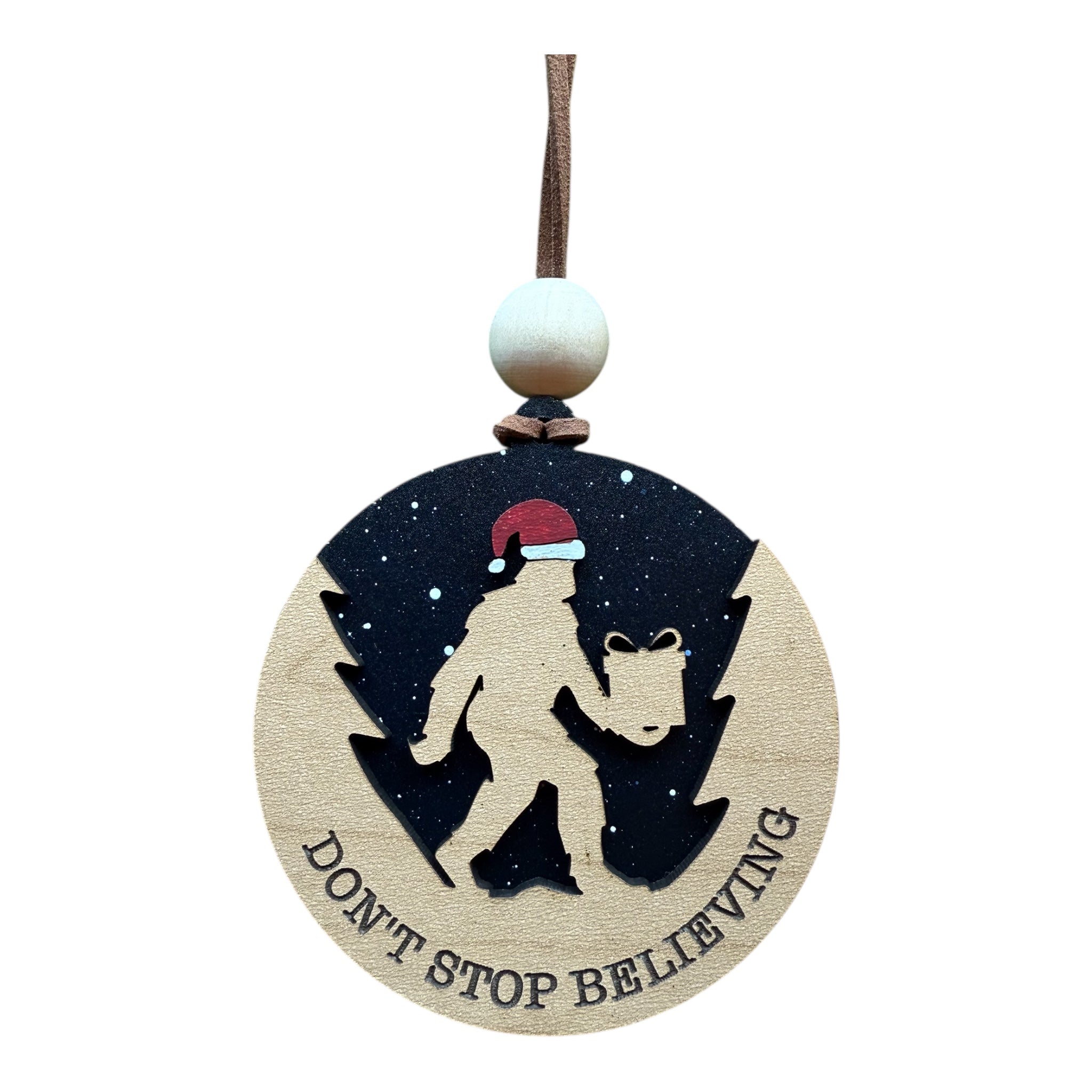 Bigfoot "Don't Stop Believing" Ornament