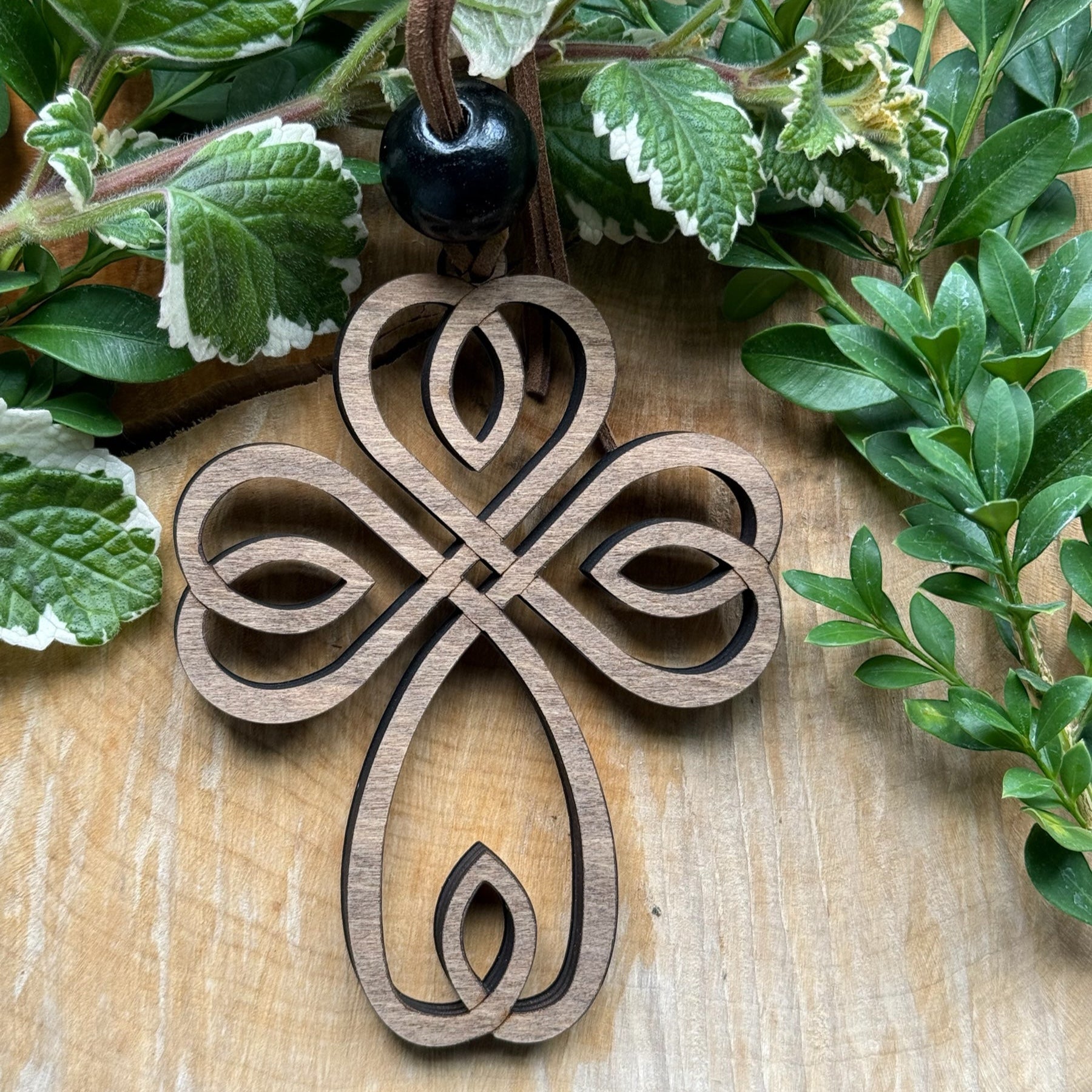 Celtic Cross Wood Ornament