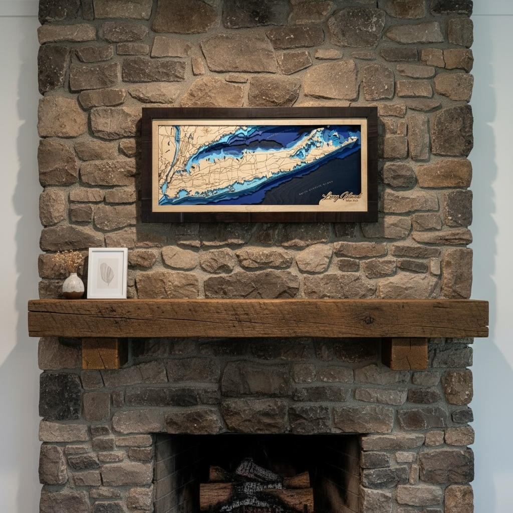 Long Island New York Layered Wood Map