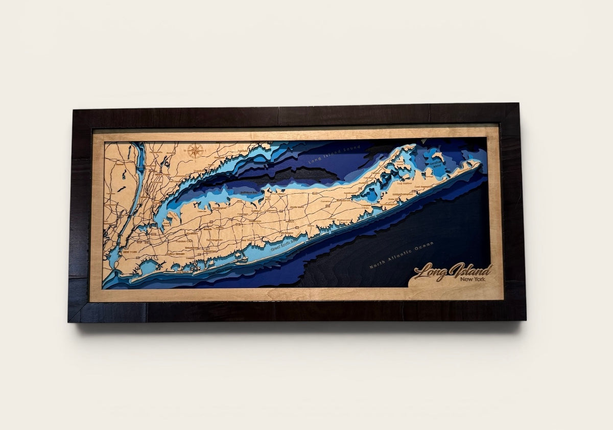 Long Island New York Layered Wood Map