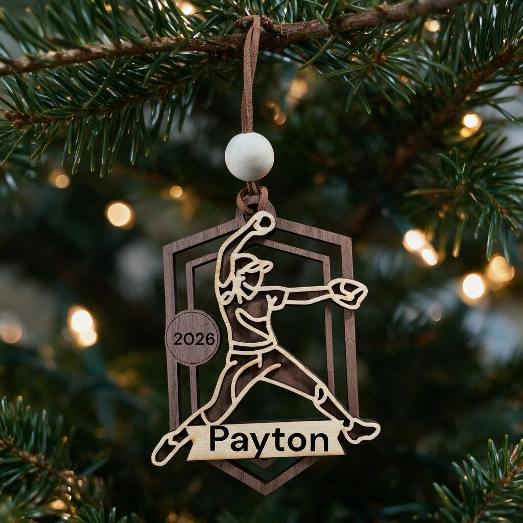 Personalized Softball Ornament