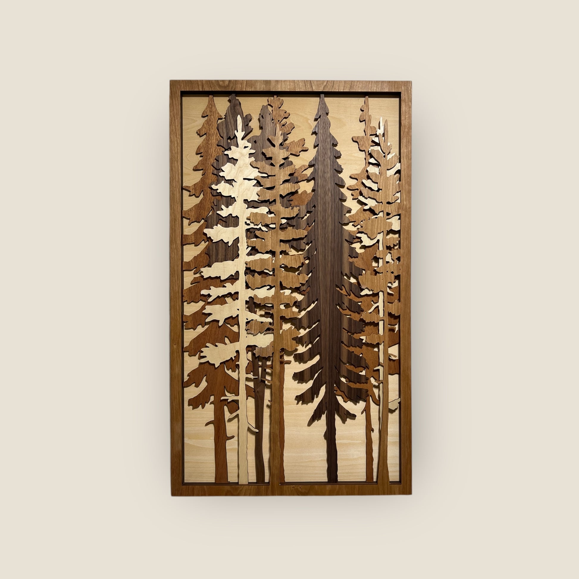 Layered Wood Tree Wall Art - Vertical Orientation